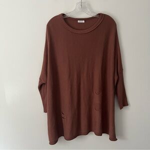 Mer Sea Catalina Rust Brown Sweater Classic Loose Relaxed Fit O/S